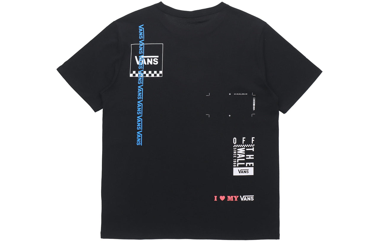 Men's Vans Logo Printing Round Neck Short Sleeve Black VN0A4P43BLK