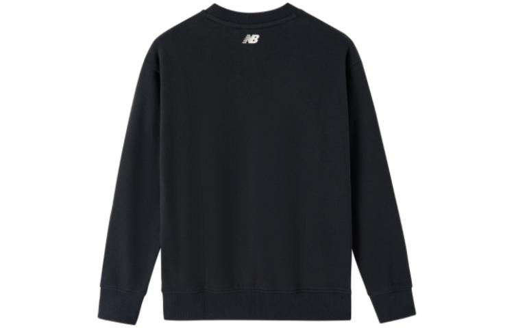 (WMNS) New Balance Logo Sweatshirts Asia Sizing 'Black White' NC734062-BK