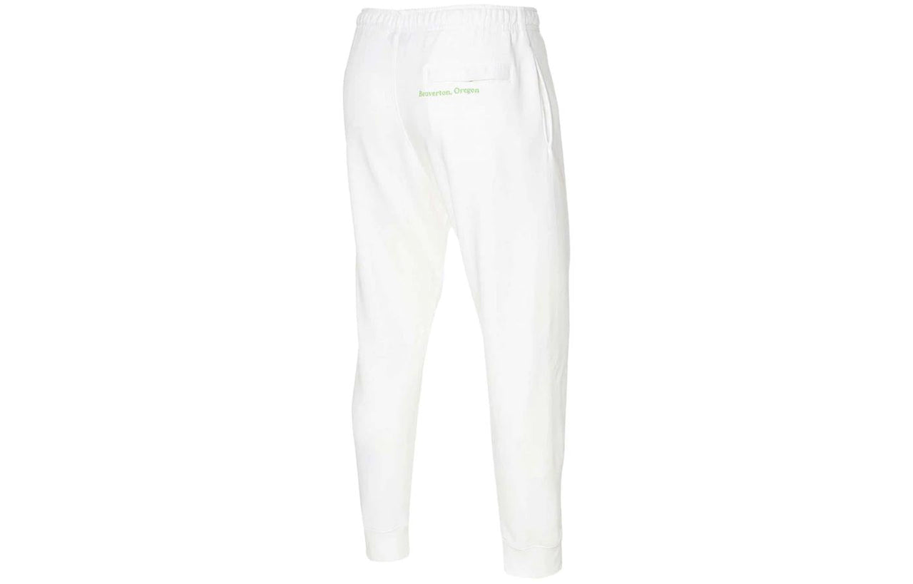 Men's Nike Embroidered Logo Solid Color Lacing Mid Waist Sports Pants/Trousers/Joggers White DD0884-100