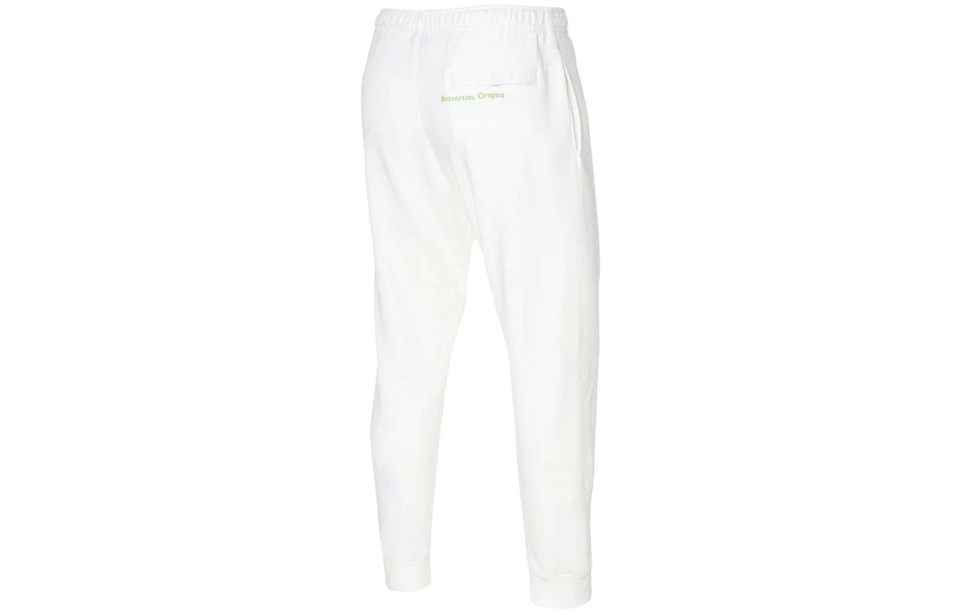 Men's Nike Embroidered Logo Solid Color Lacing Mid Waist Sports Pants/Trousers/Joggers White DD0884-100
