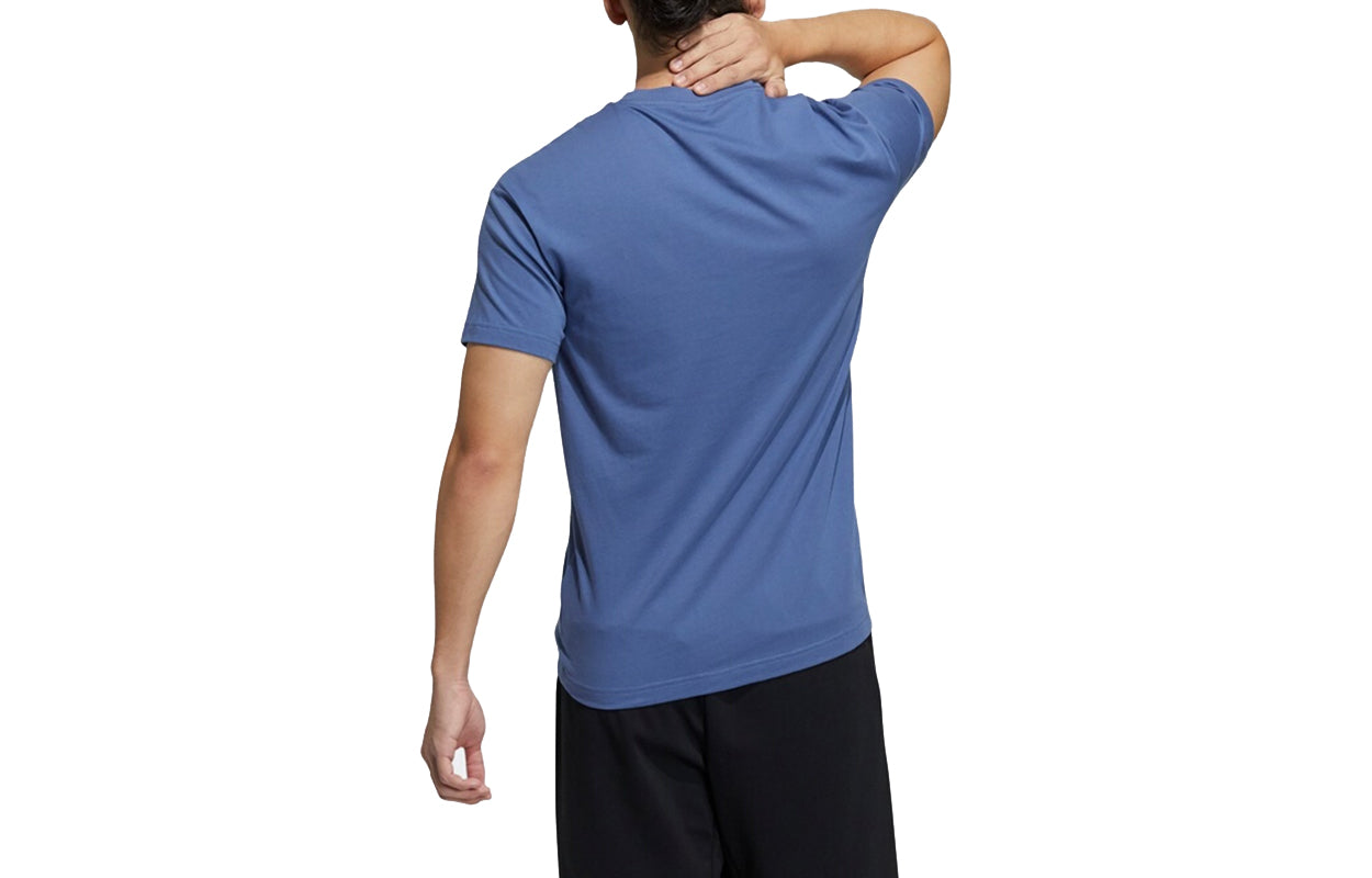 adidas Wj T Gfx Logo Series Printing Sports Round Neck Short Sleeve Blue GP0867