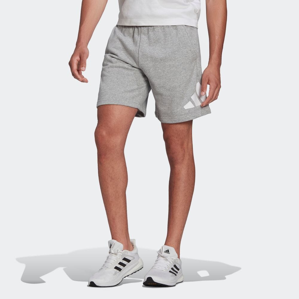 Men's adidas Geometry Logo Printing Elastic Waistband Sports Shorts Japanese Version Gray HA1426