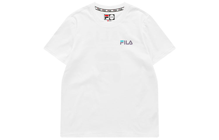 (WMNS) Fila FUSION Logo Printing Casual Sports Round Neck Short Sleeve White T11W112104F-WT