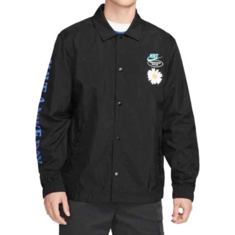Nike Sportswear Unlined Coaches Jacket 'Black Blue' DM5055-010