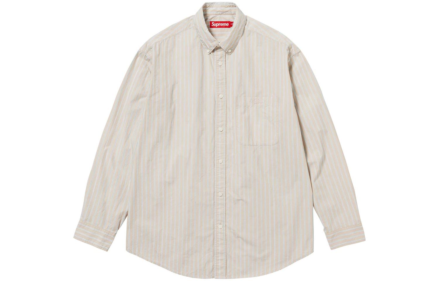 Supreme FW23 Week5 Loose Fit Stripe Shirt 'Beige' SUP-FW23-101