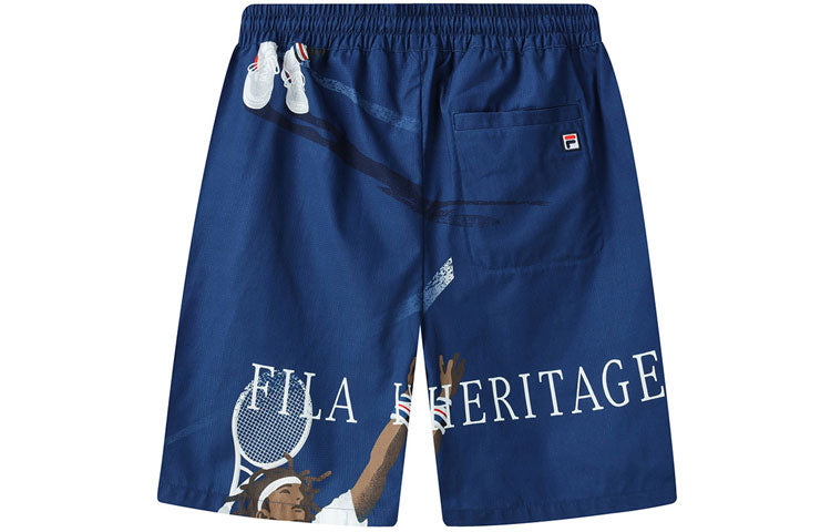 FILA Athletics Series Casual Sports Lacing Shorts Blue A51M123366F-NV