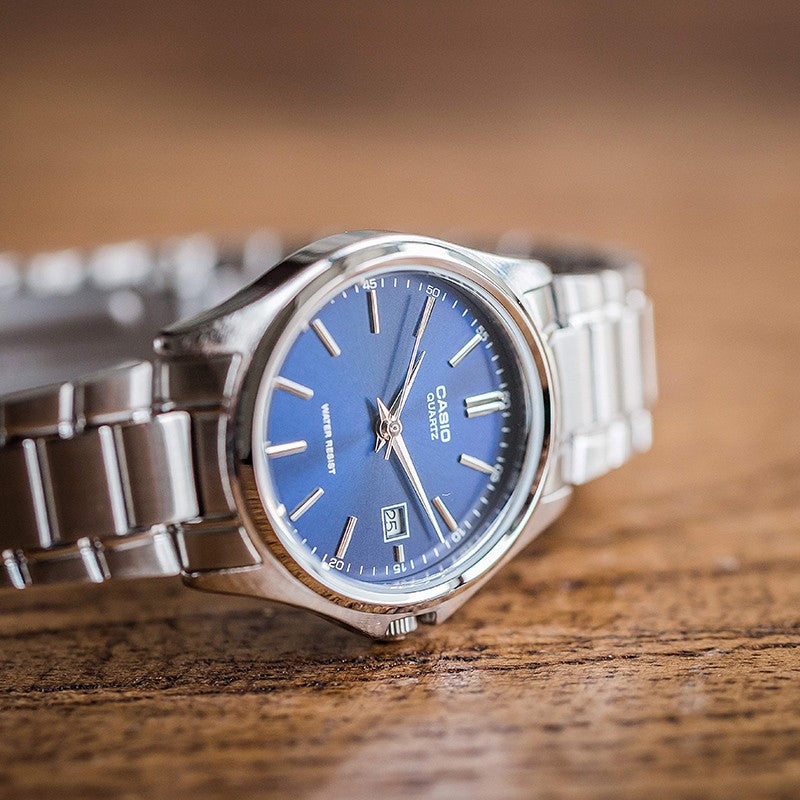 CASIO Waterproof Quartz Stainless Steel Strap Blue Dial Blue Analog LTP-1183A-2A