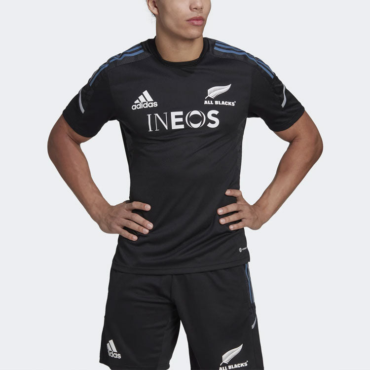 Men's adidas Printing Stripe Logo Round Neck Short Sleeve Black T-Shirt HG7301