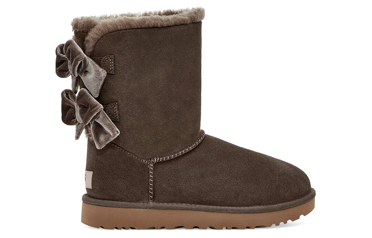 (WMNS) UGG Bailey Bow Velvet Snow Boots Brown 1118854-ESPR