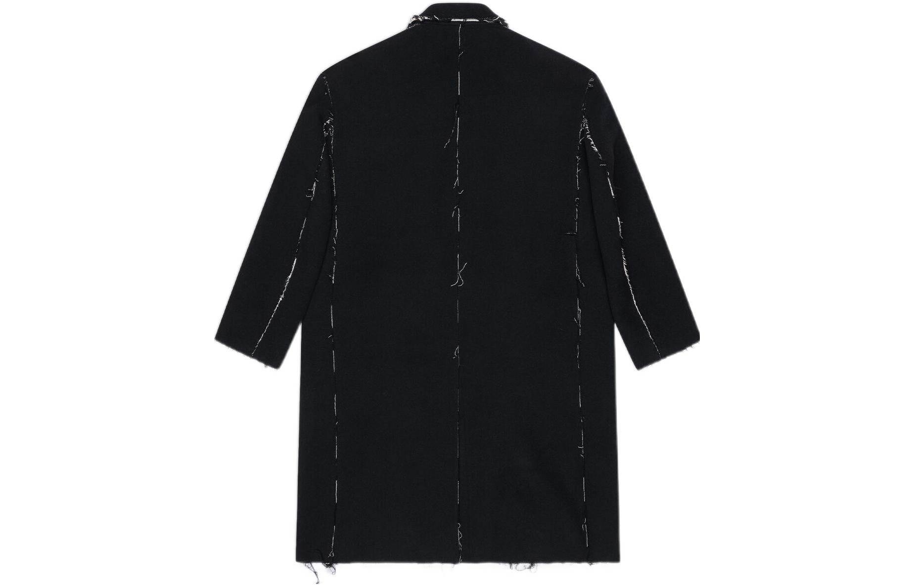 Balenciaga Raw Edge Buffalo Check Coat Oversized 'Black White' 704487TMU181070