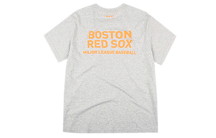 MLB NY/LA Boston Red Sox Basic Small Label Embroidered Sports Round Neck Short Sleeve Unisex Gray 31TS21931-43M