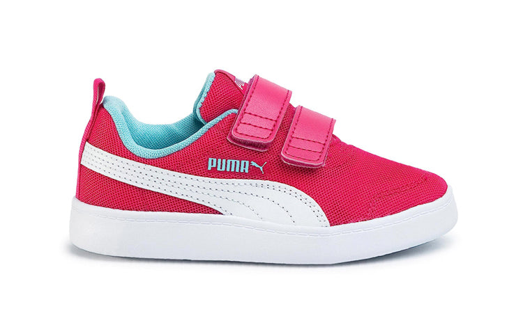 (PS) PUMA Courtflex V2 Leisure Board Shoes Pink/Blue 371758-02