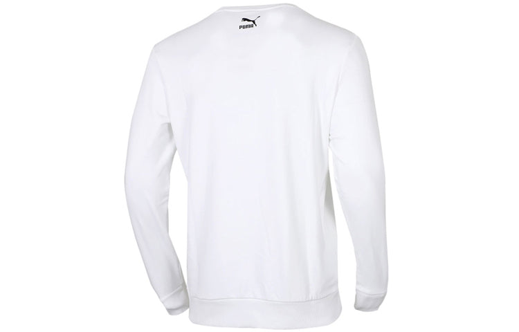 PUMA Trend AOP Crew Sweater 'White Black Yellow' 596872-02