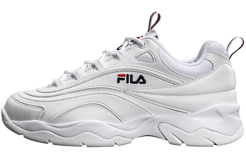 (WMNS) FILA Ray Series VNTG Chunky Sneakers White/Red FS1SIB1160X_WWT
