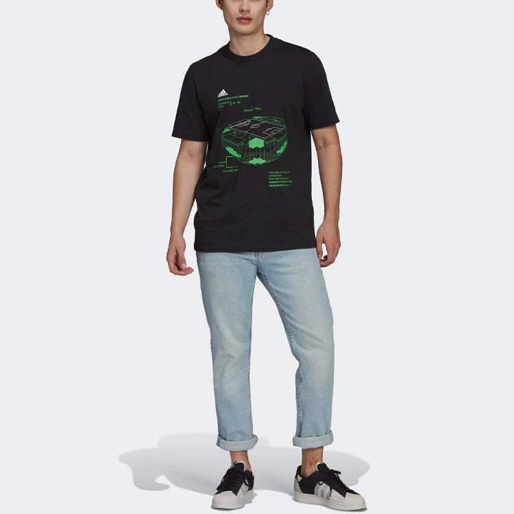 adidas x LEGO Crossover Soccer/Football Casual Sports Short Sleeve Japanese version Black HA0926