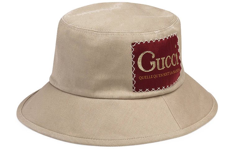 Gucci Cotton Bucket Hat With Gucci Label 'Beige' 627174-4HK02-1400
