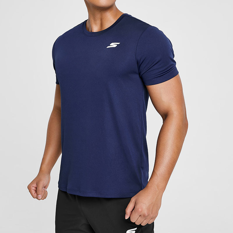 Men's Skechers Training Running Sports Knit Short Sleeve Blue P220M052-007D