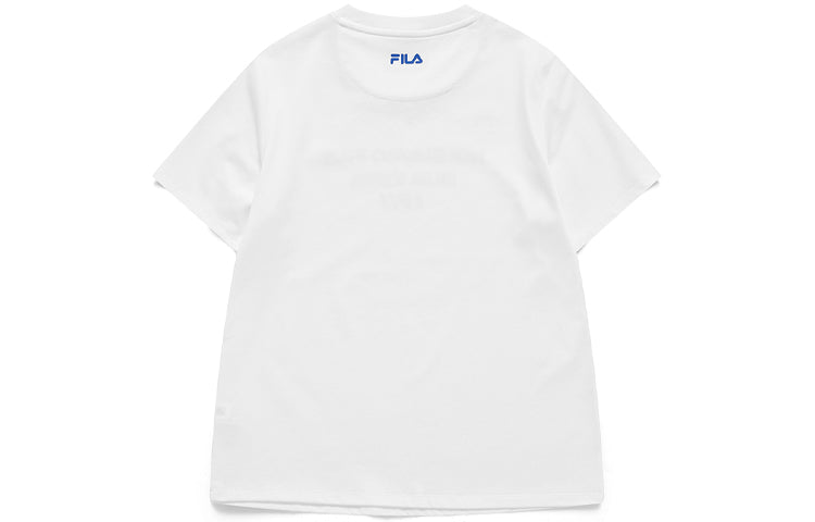 (WMNS) Fila Athleisure Casual Sports Printing Alphabet Round Neck Pullover Short Sleeve White T11W111101F-WT