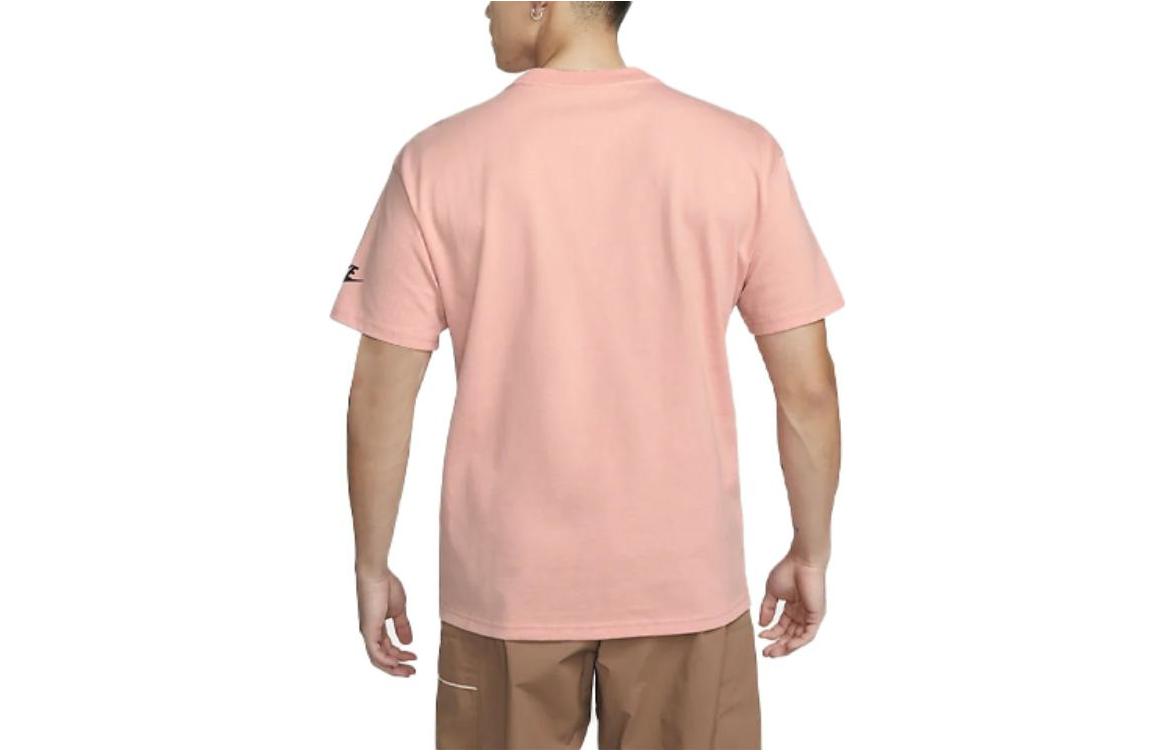 Men's Nike Pattern Printing Round Neck Pullover Casual Short Sleeve Pink T-Shirt DQ1011-824
