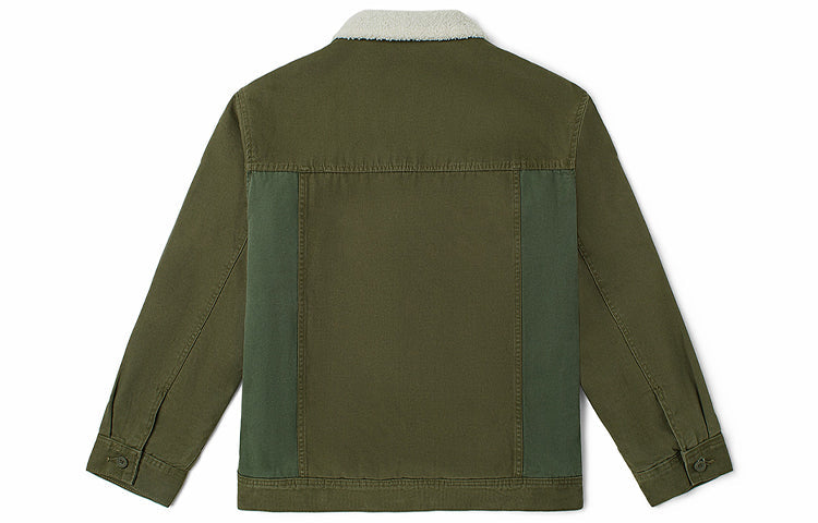 Vans Contrast Color Stitching lapel Cargo logo Jacket Couple Style Green VN0A5F6LKCZ