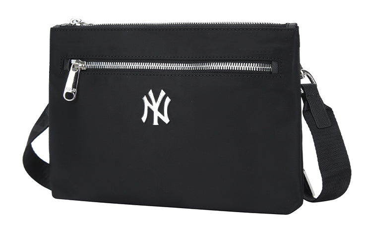 MLB NY New York Yankees Silver LOGO Zipper Shoulder Messenger Bag Black 32BGD9011-50L