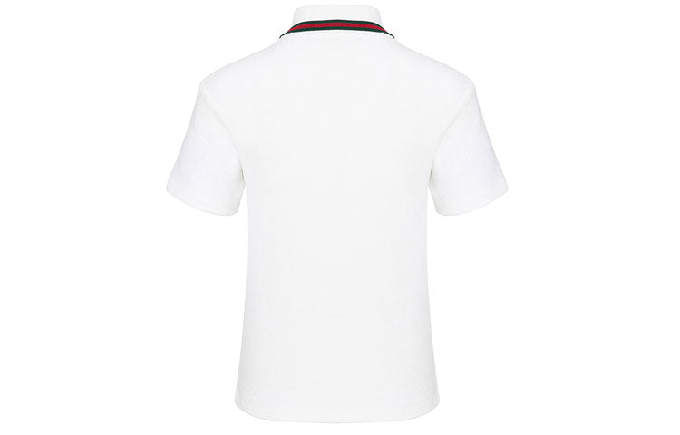 (WMNS) Gucci Double G Embroidered Logo Short Sleeve White Polo Shirt 599122-XJBYY-9381
