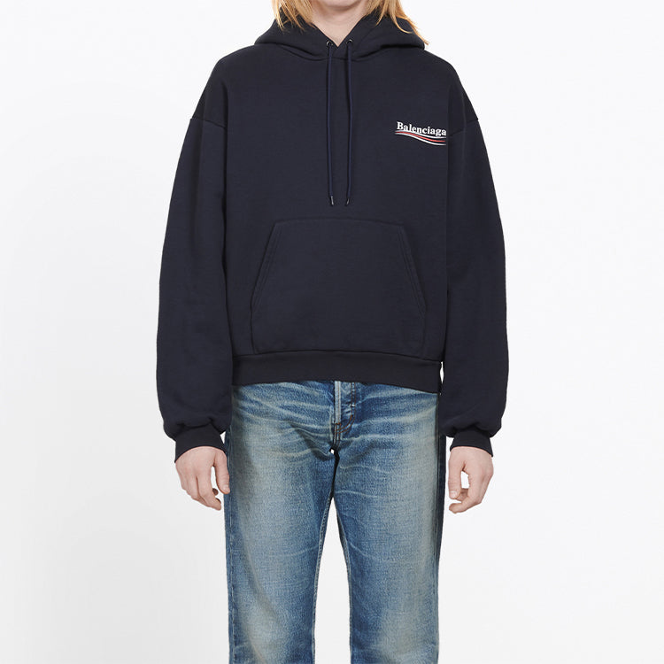 Balenciaga Logo Printing Unisex Navy Blue 556145TBV144128