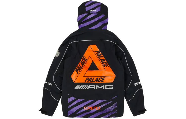 PALACE SS21 x AMG Crossover Gore-Tex Jacket Black Logo Micro Mark Tiger Stripes Hooded Jacket P20AMGGT001