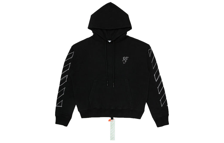 Off-White Lunar New Year Limited Arrow Hooded Sports Loose Fit Black OMBB037T20FLE0101001