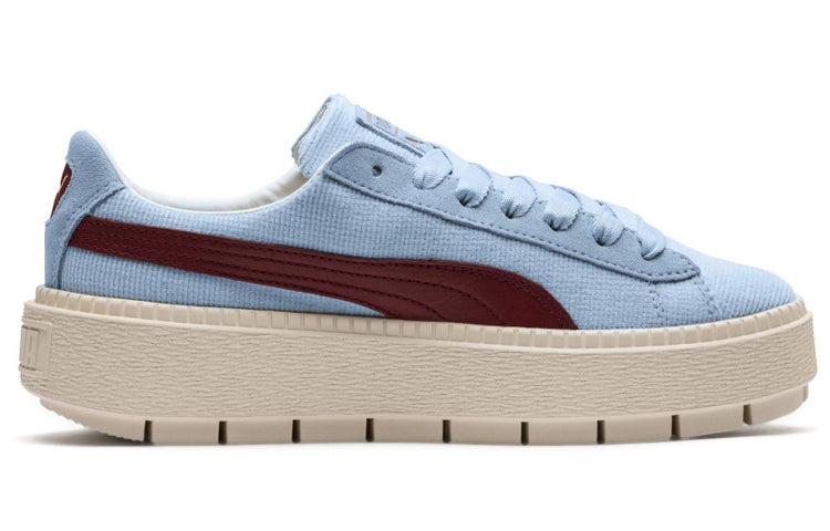 (WMNS) PUMA Platform Trace Corduroy Casual Shoes Blue 366977-03