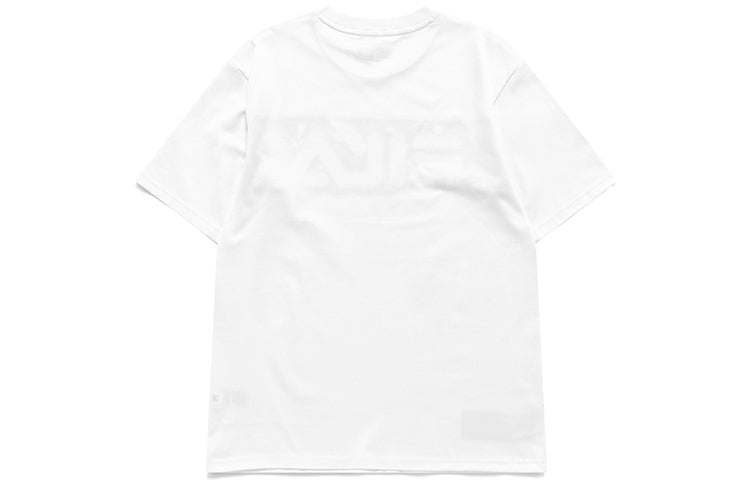 Men's FILA FUSION Contrasting Colors Logo Printing Basketball Sports Loose Short Sleeve White T11M135106F-WT