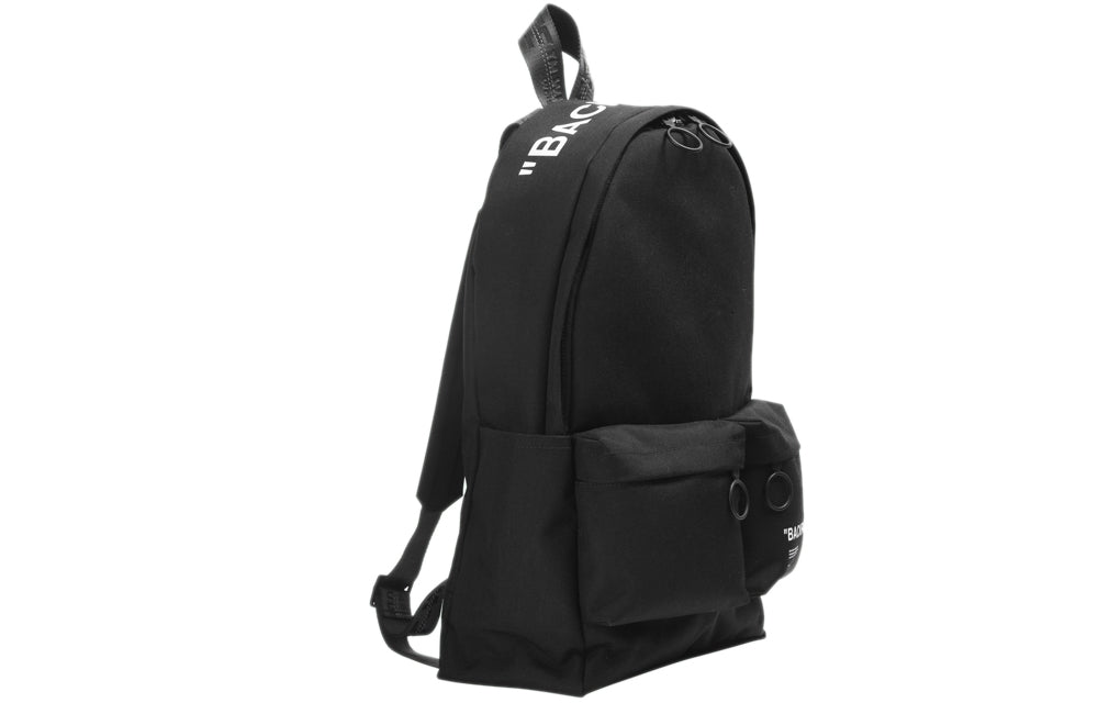 Off-White FW19 Black Quote Backpack Black OMNB003E195210571001