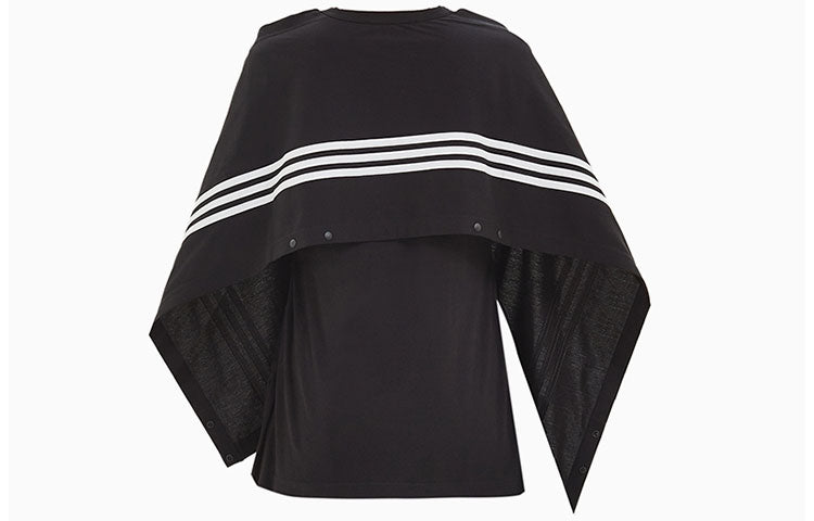 (WMNS) Y-3 SS21 Casual Shawl Round Neck Short Sleeve Black FN5696