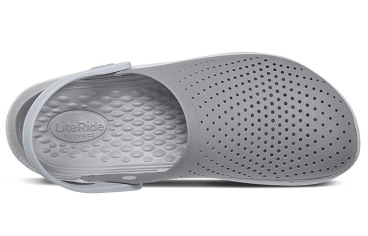 Crocs LiteRide Flash Shoes Smoke Grey White Sandals 204592-06J