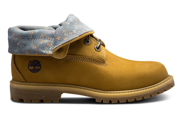 (WMNS) Timberland Authentic Waterproof Roll-Top Floral Print Boots 'Wheat Grey' 8014BW