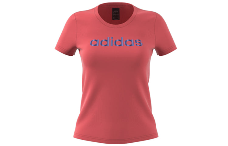 (WMNS) adidas originals Sports Stylish Round Neck Short Sleeve Red EC4744