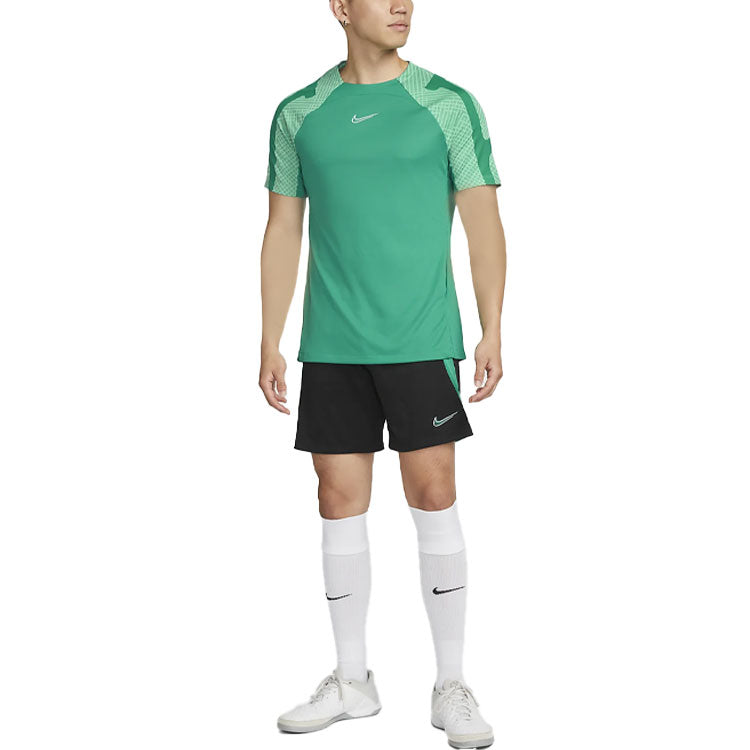 Men's Nike Colorblock Logo Printing Round Neck Pullover Short Sleeve Green T-Shirt DH8699-370