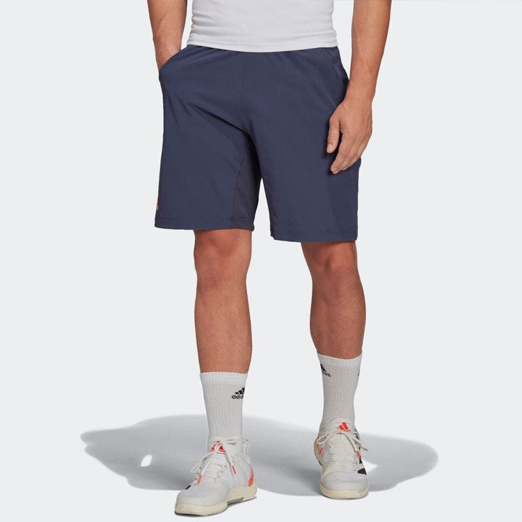 adidas Solid Color Elastic Waistband Lacing Sports Shorts Blue HB9148