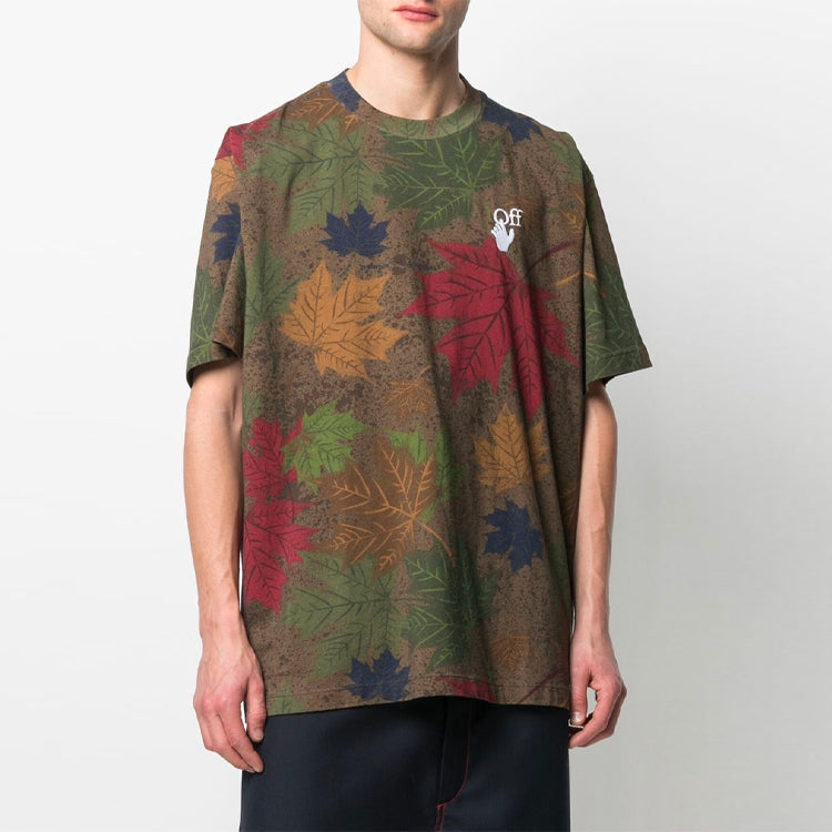 Off-White SS21 Printing Pattern Short Sleeve Brown OMAA038F20FAB0096001