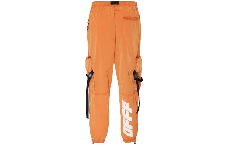 Off-White Nylon Street Style Plain Logo Cargo Pants OMCF004F19F010201901