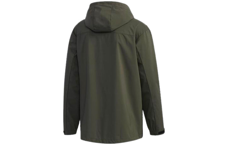adidas Windproof Breathable Sports Hooded Jacket Brown EH3744