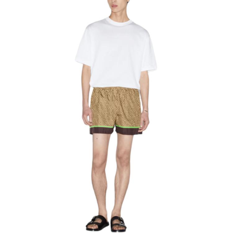 Gucci Allover Gucci Print Nylon Swim Shorts 'Beige Ebony' 791101-XHAJO-2270
