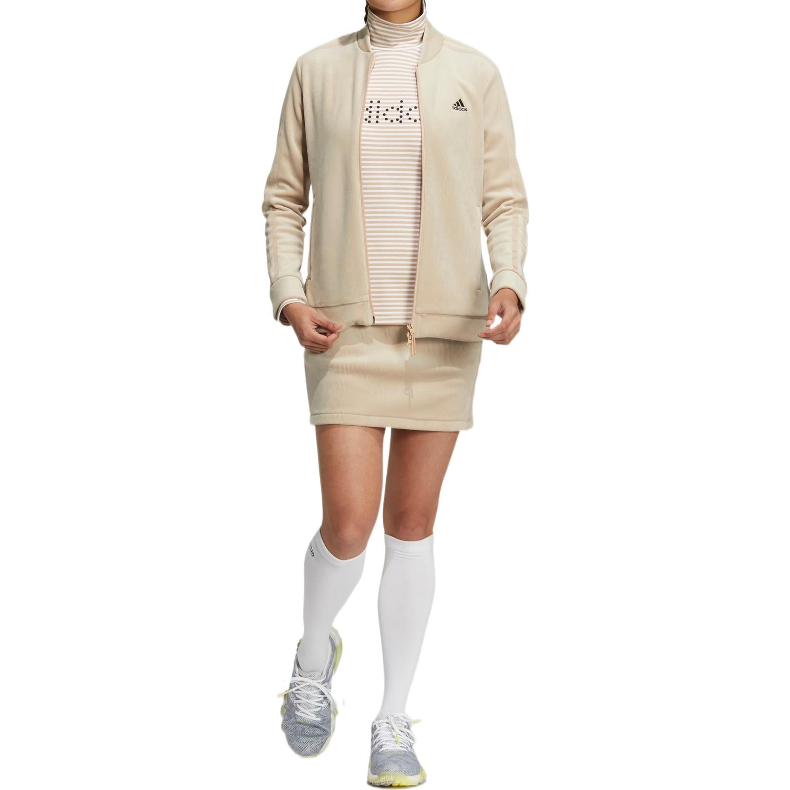 (WMNS) adidas 3-Stripes Stretch Corduroy Suit Asia Sizing 'Beige' HI1498