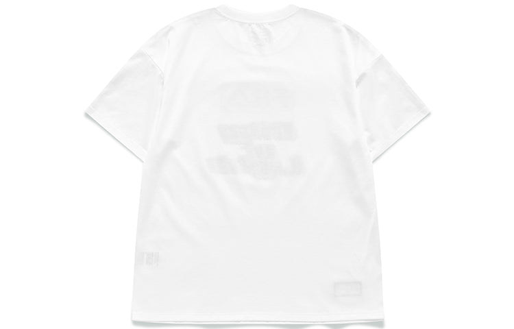 FILA FUSION Alphabet Printing Loose Round Neck Knit Short Sleeve White T11W136102F-WT