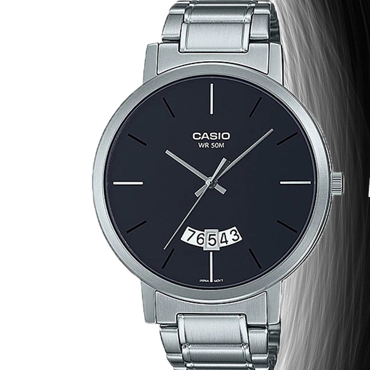 Men's CASIO Dress Series Casual Calendar Watch Mens Black Analog MTP-B100D-1EV
