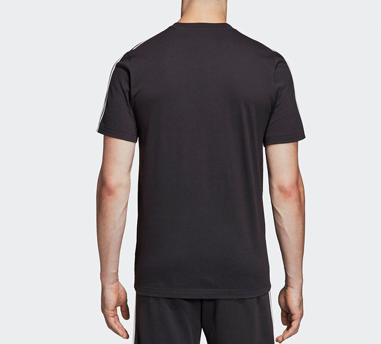 adidas Stripe Casual Sports Round Neck Short Sleeve Black DQ3113