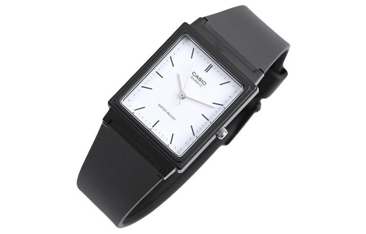 CASIO Quartz Waterproof White DialBlack Strap Mens WhiteBlack Analog MQ-27-7E