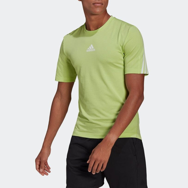 Men's adidas Alphabet Logo Printing Round Neck Pullover Short Sleeve Japanese Version Green T-Shirt HC4441