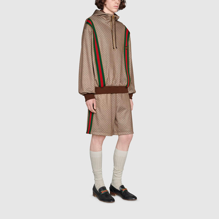 Men's Gucci FW21 Webbing Knit Brown Shorts 654762-XJDFB-2100