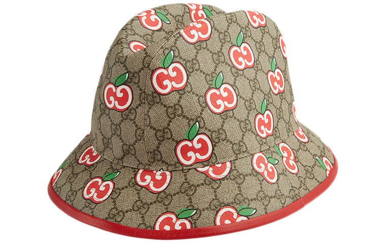 Gucci Canvas Fedora Hat With GG Apple Print 'Beige' 628445-4HL96-8474